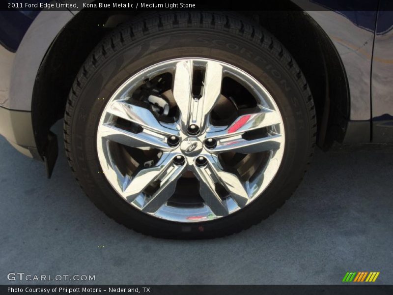 Kona Blue Metallic / Medium Light Stone 2011 Ford Edge Limited