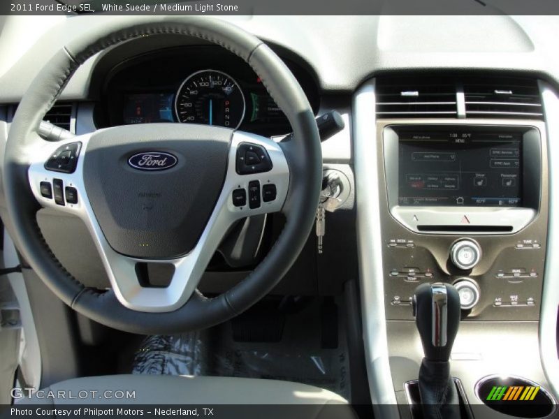 White Suede / Medium Light Stone 2011 Ford Edge SEL