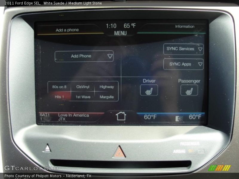 White Suede / Medium Light Stone 2011 Ford Edge SEL
