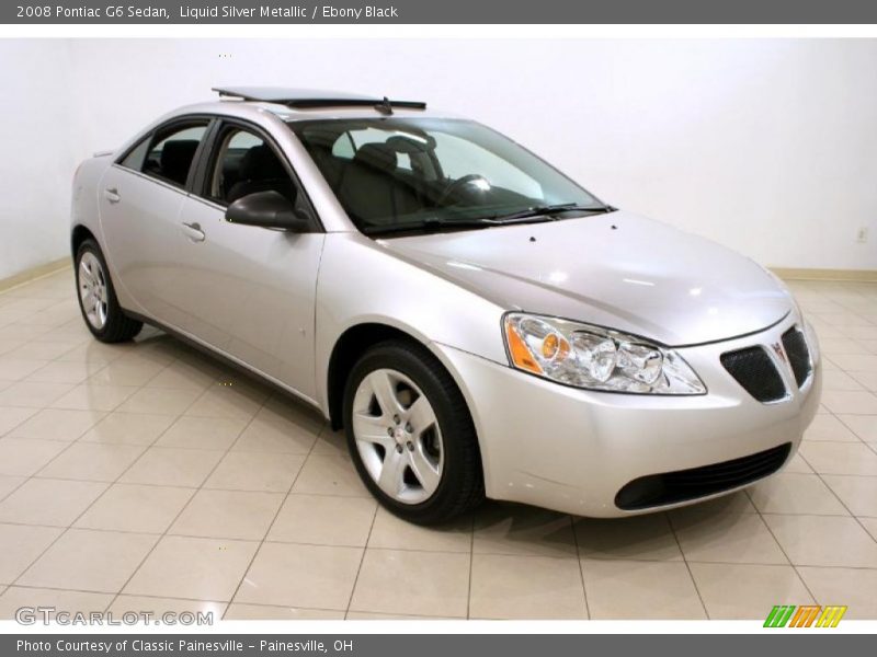 Liquid Silver Metallic / Ebony Black 2008 Pontiac G6 Sedan