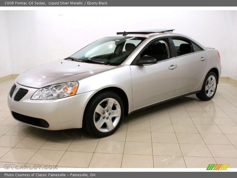 Liquid Silver Metallic / Ebony Black 2008 Pontiac G6 Sedan