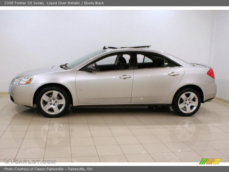 Liquid Silver Metallic / Ebony Black 2008 Pontiac G6 Sedan