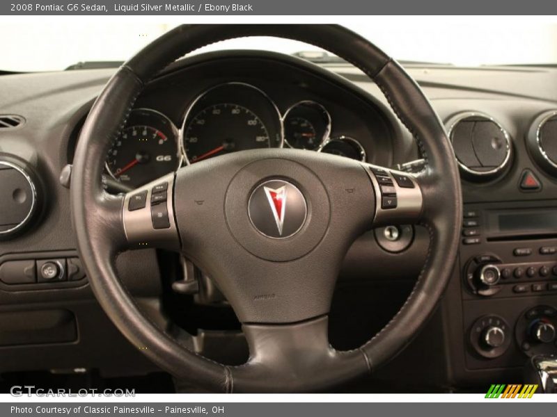 Liquid Silver Metallic / Ebony Black 2008 Pontiac G6 Sedan