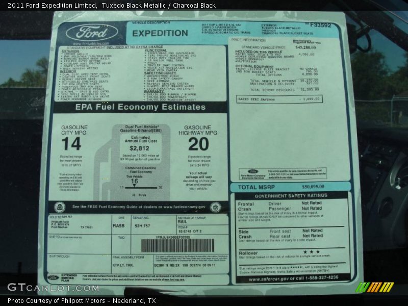  2011 Expedition Limited Window Sticker