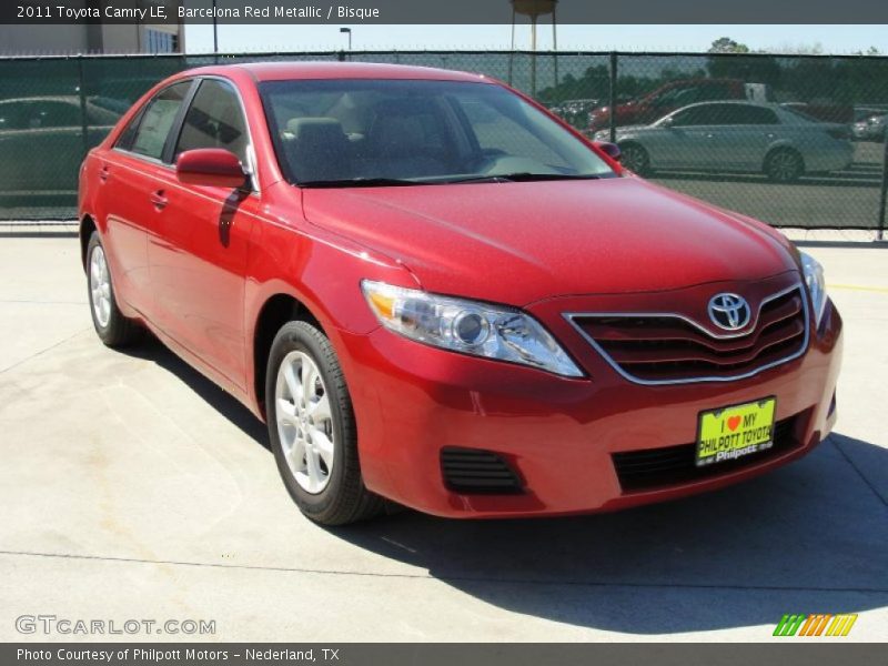 Barcelona Red Metallic / Bisque 2011 Toyota Camry LE