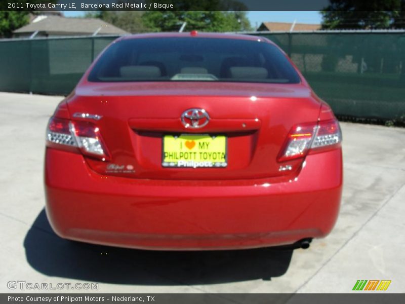 Barcelona Red Metallic / Bisque 2011 Toyota Camry LE