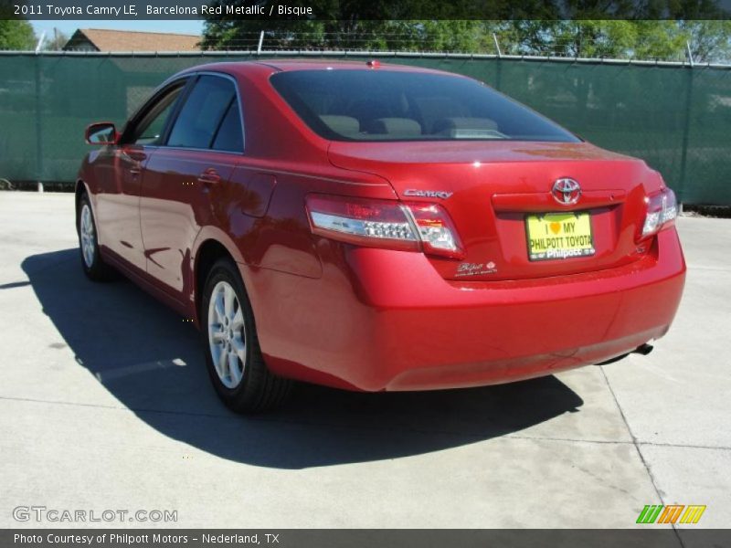 Barcelona Red Metallic / Bisque 2011 Toyota Camry LE