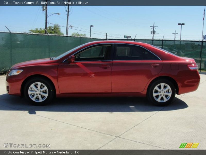 Barcelona Red Metallic / Bisque 2011 Toyota Camry LE