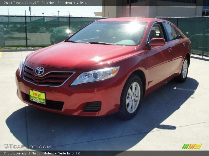Barcelona Red Metallic / Bisque 2011 Toyota Camry LE