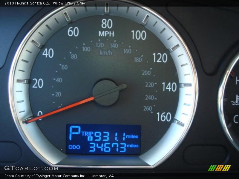 Willow Gray / Gray 2010 Hyundai Sonata GLS