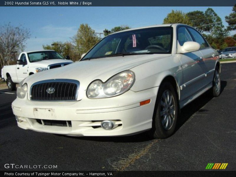 Noble White / Beige 2002 Hyundai Sonata GLS V6