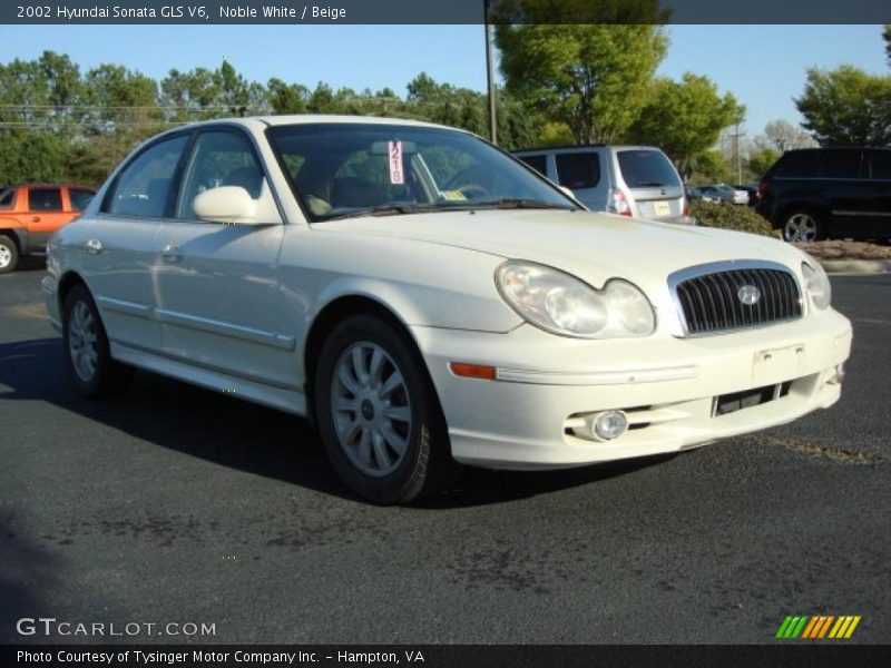 Noble White / Beige 2002 Hyundai Sonata GLS V6