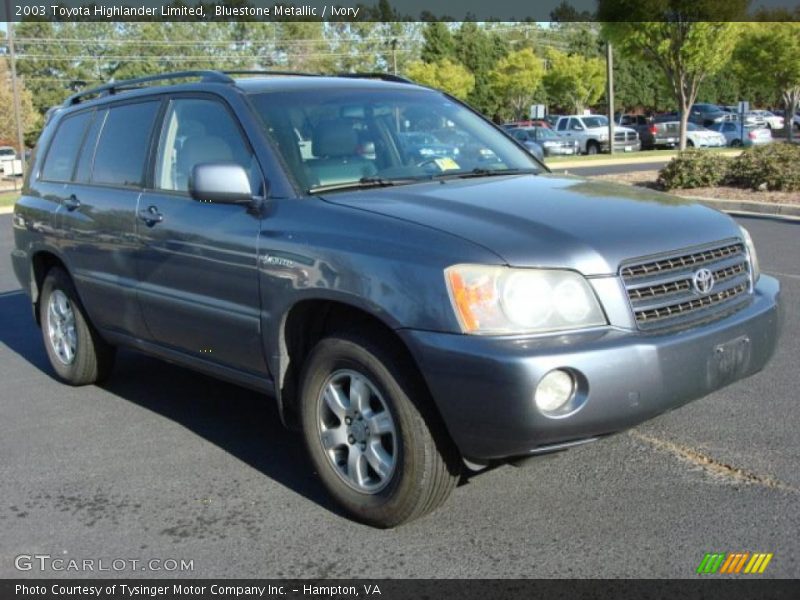 Bluestone Metallic / Ivory 2003 Toyota Highlander Limited
