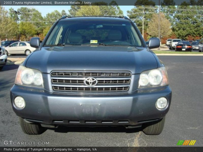 Bluestone Metallic / Ivory 2003 Toyota Highlander Limited
