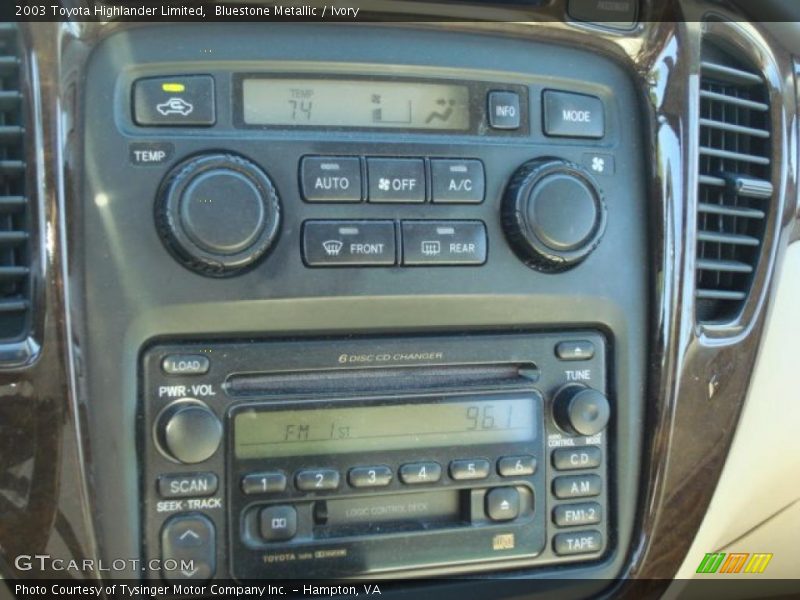 Bluestone Metallic / Ivory 2003 Toyota Highlander Limited