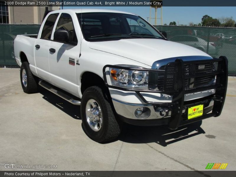 Bright White / Medium Slate Gray 2008 Dodge Ram 2500 Lone Star Edition Quad Cab 4x4