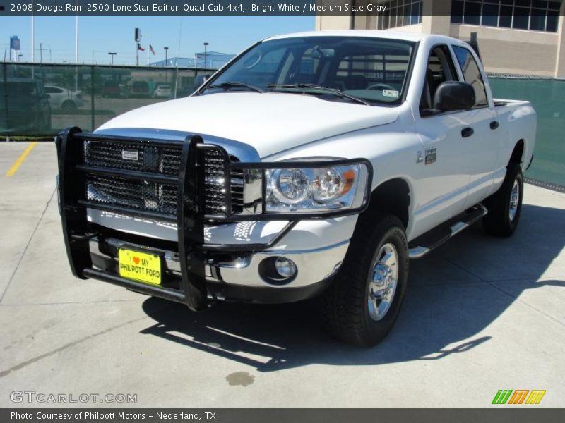 Bright White / Medium Slate Gray 2008 Dodge Ram 2500 Lone Star Edition Quad Cab 4x4