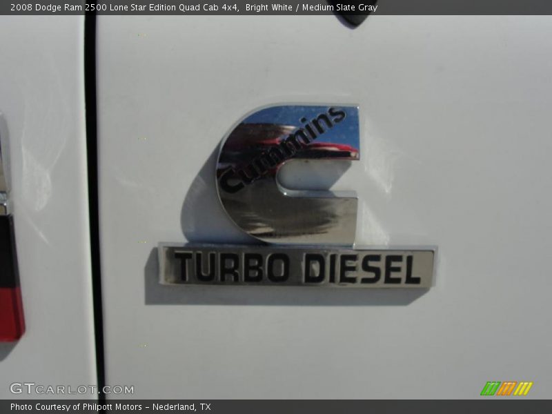 Bright White / Medium Slate Gray 2008 Dodge Ram 2500 Lone Star Edition Quad Cab 4x4