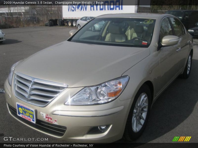 Champagne Beige Metallic / Beige 2009 Hyundai Genesis 3.8 Sedan