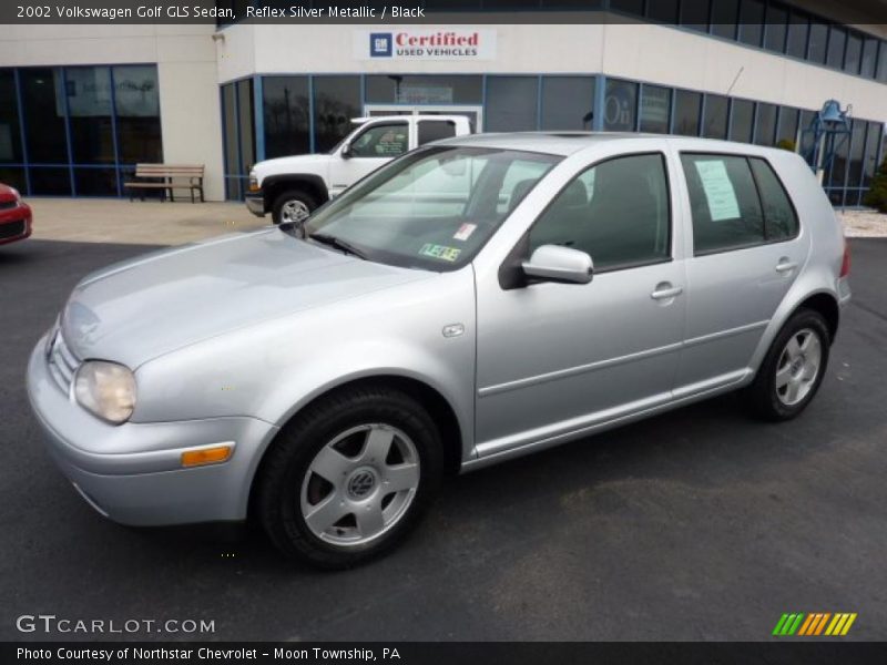 Reflex Silver Metallic / Black 2002 Volkswagen Golf GLS Sedan