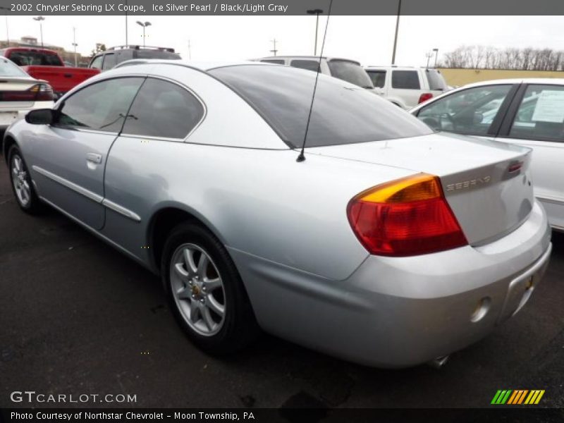 Ice Silver Pearl / Black/Light Gray 2002 Chrysler Sebring LX Coupe