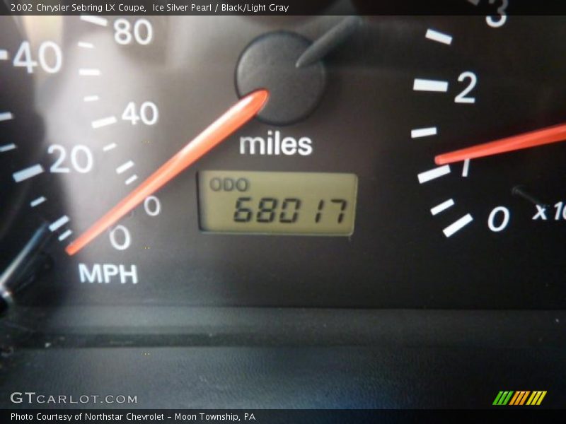 Ice Silver Pearl / Black/Light Gray 2002 Chrysler Sebring LX Coupe