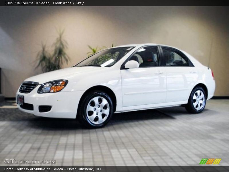 Clear White / Gray 2009 Kia Spectra LX Sedan