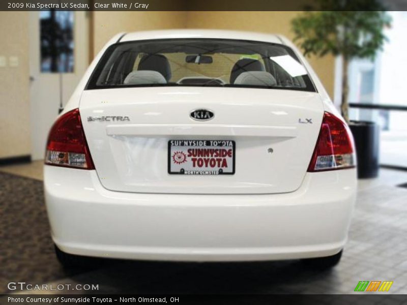 Clear White / Gray 2009 Kia Spectra LX Sedan