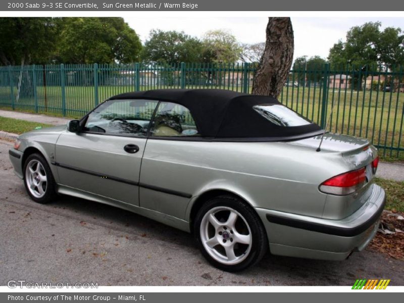 Sun Green Metallic / Warm Beige 2000 Saab 9-3 SE Convertible