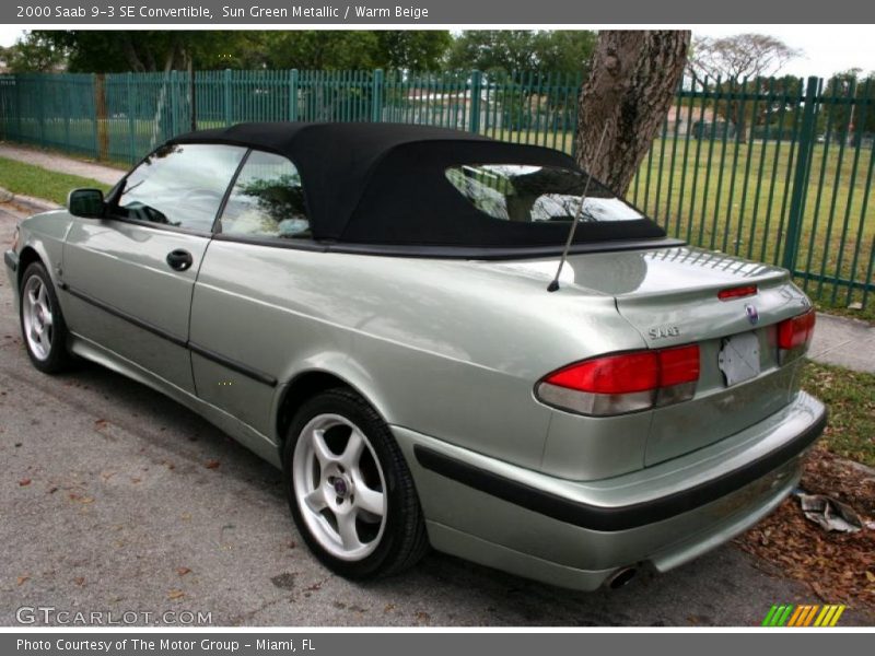 Sun Green Metallic / Warm Beige 2000 Saab 9-3 SE Convertible
