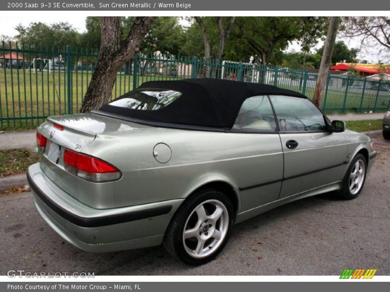 Sun Green Metallic / Warm Beige 2000 Saab 9-3 SE Convertible