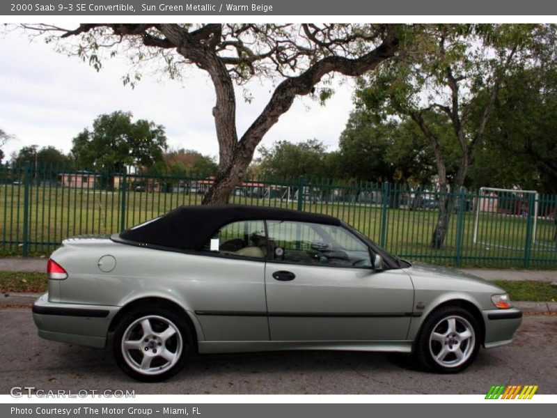 Sun Green Metallic / Warm Beige 2000 Saab 9-3 SE Convertible