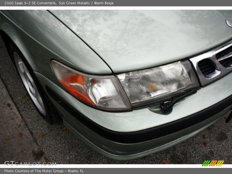 Sun Green Metallic / Warm Beige 2000 Saab 9-3 SE Convertible