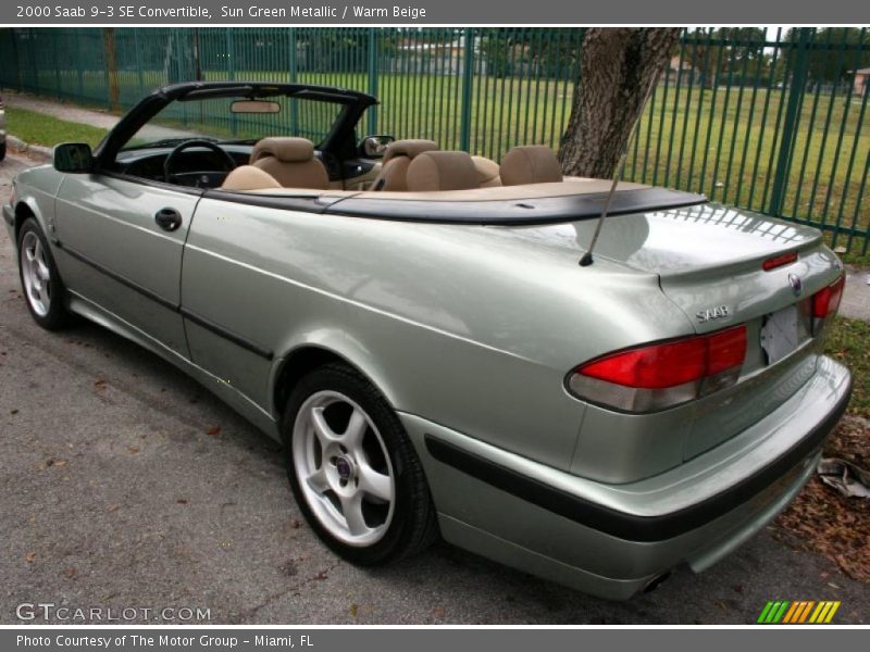 Sun Green Metallic / Warm Beige 2000 Saab 9-3 SE Convertible