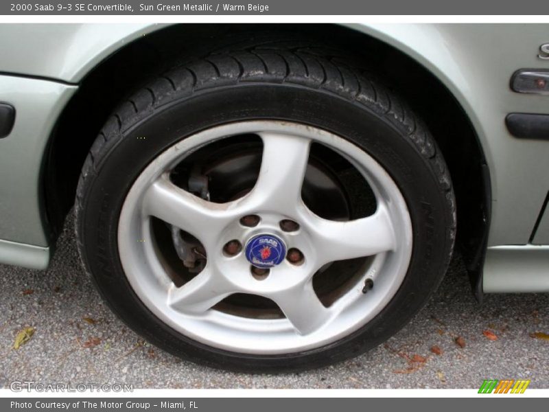 Sun Green Metallic / Warm Beige 2000 Saab 9-3 SE Convertible