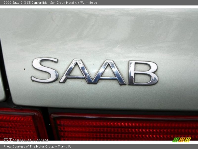 Sun Green Metallic / Warm Beige 2000 Saab 9-3 SE Convertible