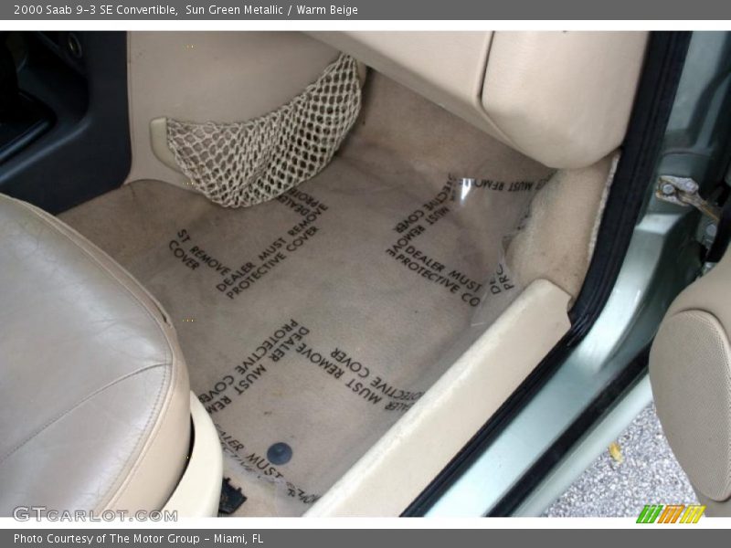Sun Green Metallic / Warm Beige 2000 Saab 9-3 SE Convertible