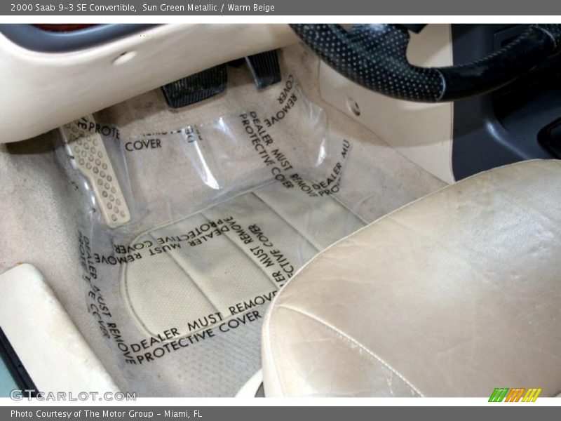 Sun Green Metallic / Warm Beige 2000 Saab 9-3 SE Convertible