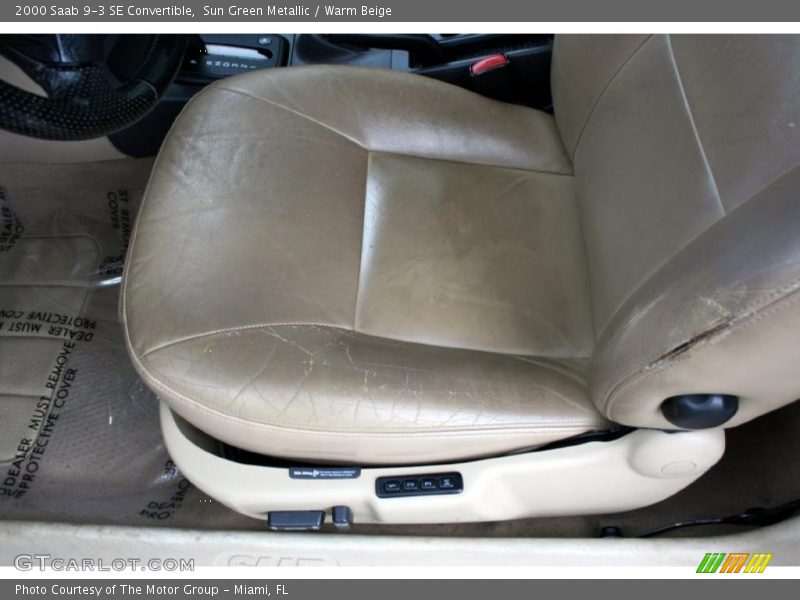 Sun Green Metallic / Warm Beige 2000 Saab 9-3 SE Convertible