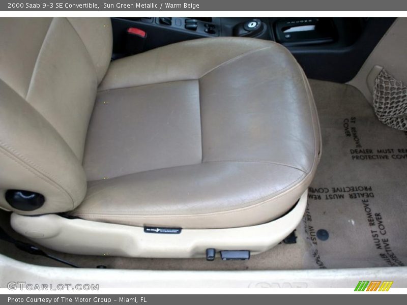 Sun Green Metallic / Warm Beige 2000 Saab 9-3 SE Convertible