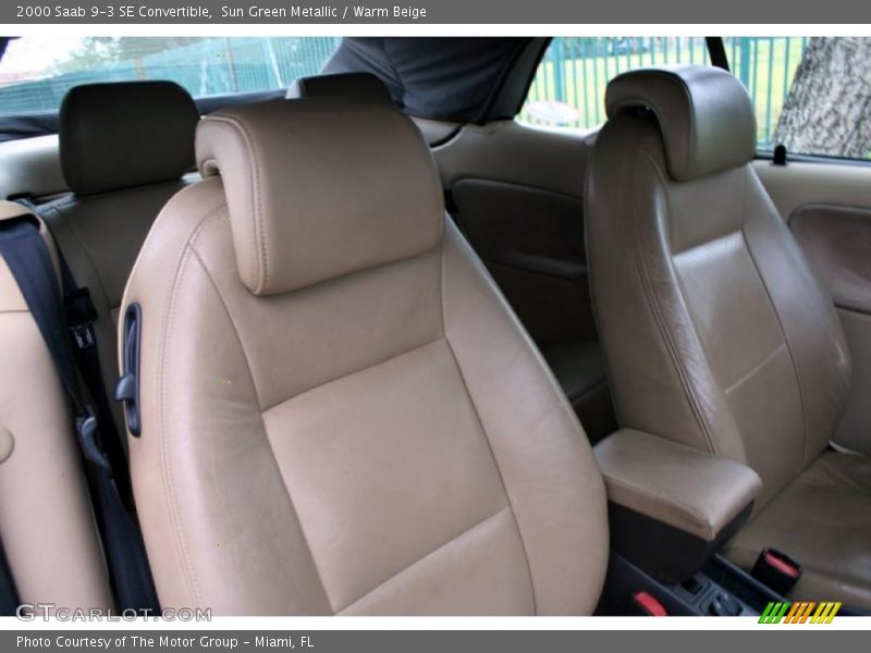 Sun Green Metallic / Warm Beige 2000 Saab 9-3 SE Convertible