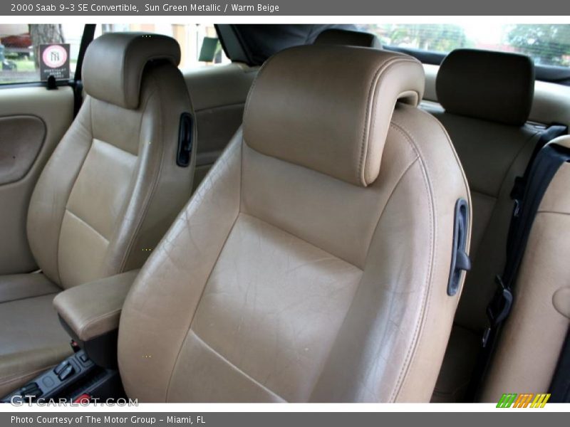 Sun Green Metallic / Warm Beige 2000 Saab 9-3 SE Convertible
