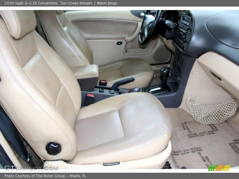 Sun Green Metallic / Warm Beige 2000 Saab 9-3 SE Convertible