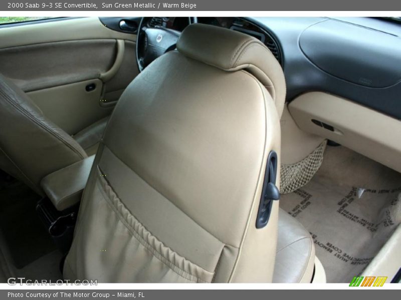 Sun Green Metallic / Warm Beige 2000 Saab 9-3 SE Convertible