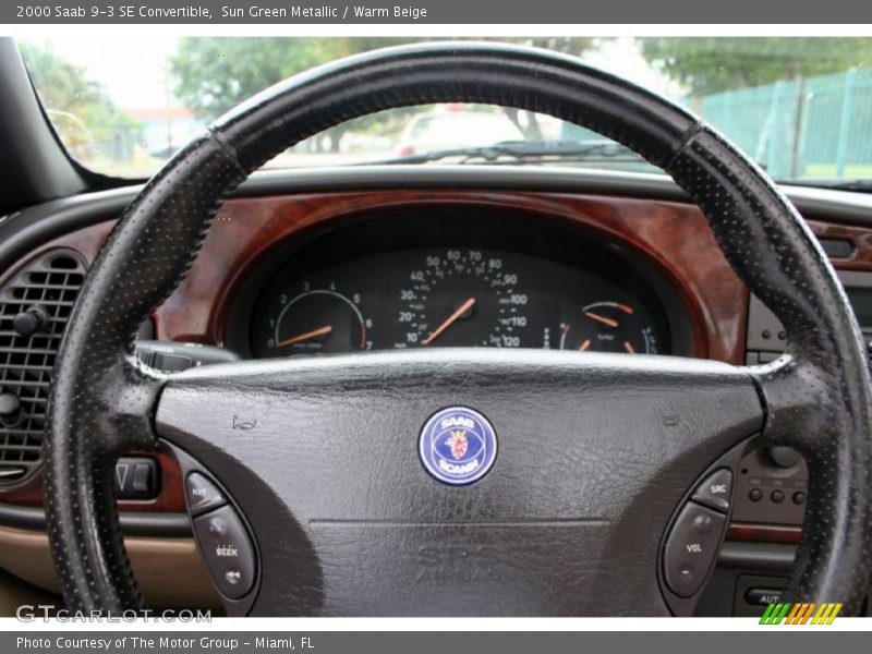 Sun Green Metallic / Warm Beige 2000 Saab 9-3 SE Convertible