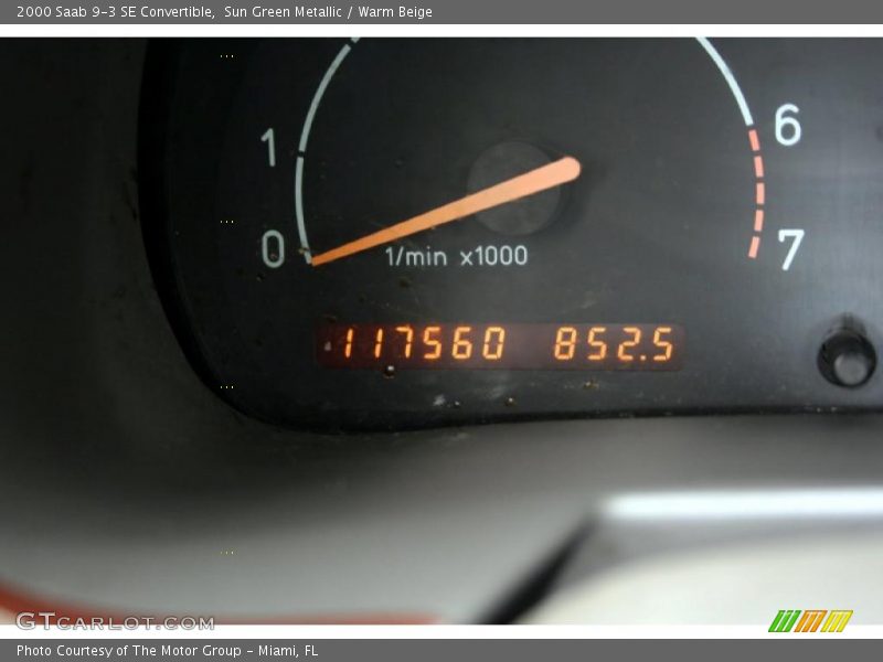 Sun Green Metallic / Warm Beige 2000 Saab 9-3 SE Convertible
