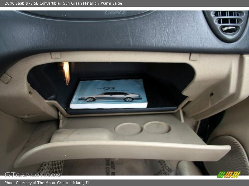 Sun Green Metallic / Warm Beige 2000 Saab 9-3 SE Convertible