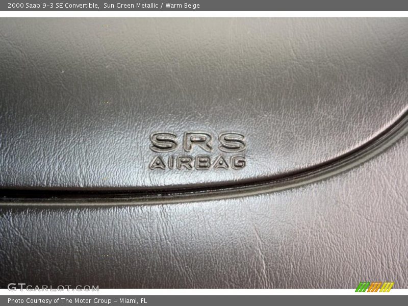 Sun Green Metallic / Warm Beige 2000 Saab 9-3 SE Convertible