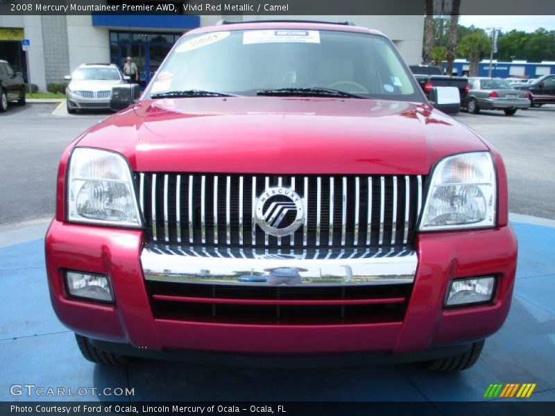 Vivid Red Metallic / Camel 2008 Mercury Mountaineer Premier AWD