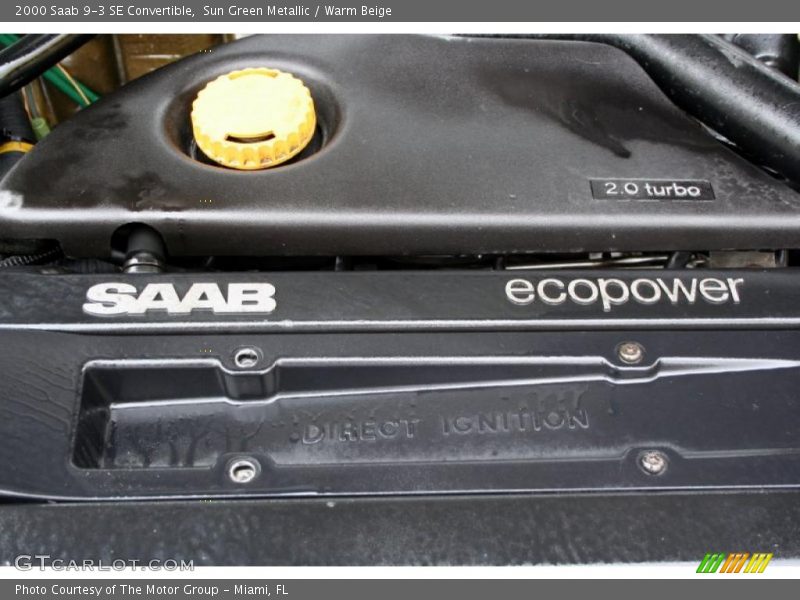 Sun Green Metallic / Warm Beige 2000 Saab 9-3 SE Convertible